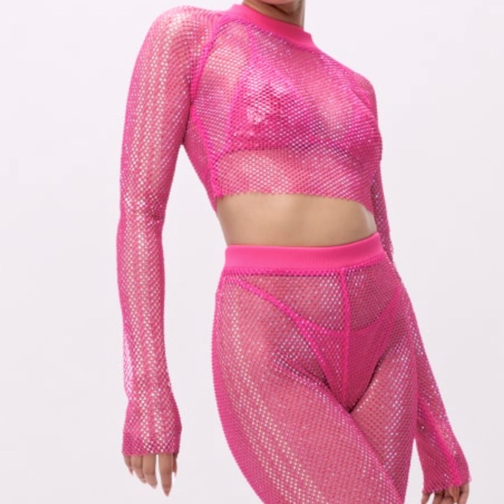 Crystal Mesh Cover-up top